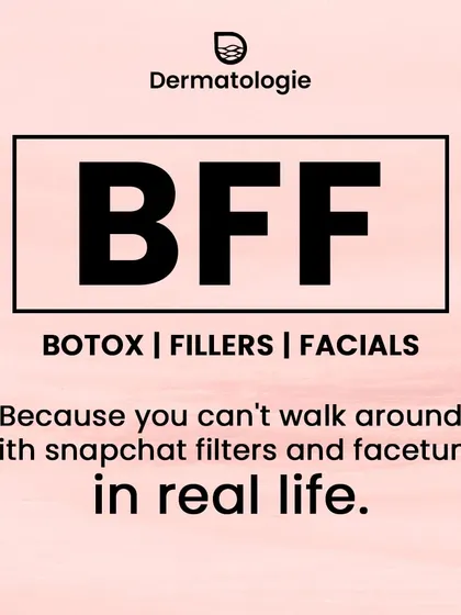 This graphic playfully highlights my core services: Botox, Fillers, and Facials. While social media filters are temporary, my goal is to help you achieve confidence in your real-life skin through proven medical aesthetic treatments.