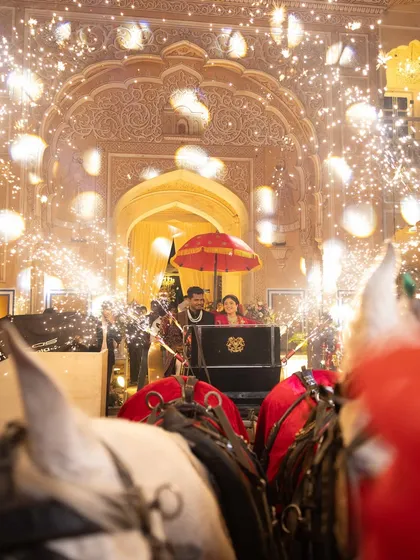 A fairy-tale exit in a horse-drawn carriage, complete with fireworks. We love creating storybook endings to your perfect day.