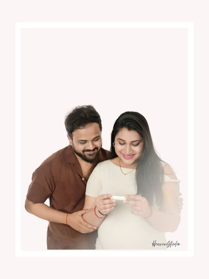 The moment it all became real. This creative portrait captures the couple's reaction to a positive pregnancy test, the very beginning of their beautiful journey.
