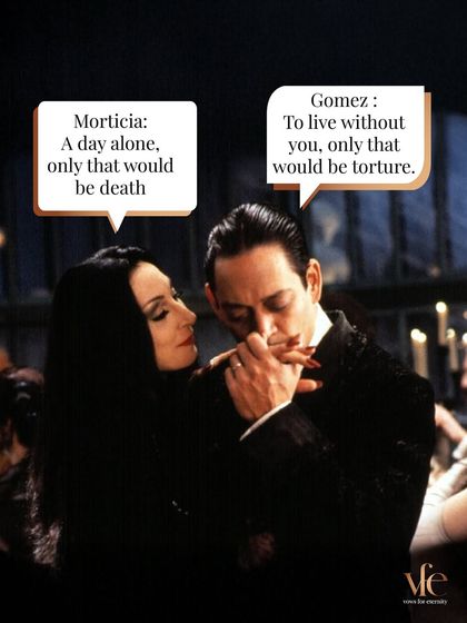 The iconic love of Morticia and Gomez Addams, where a day apart is torture, is a testament to a passionate, eternal connection.
