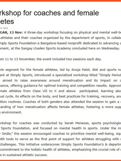 Simply Sport Foundation - Sports Policy & Governance Consulting Championing Female Athlete Health & Wellbeing photo 15