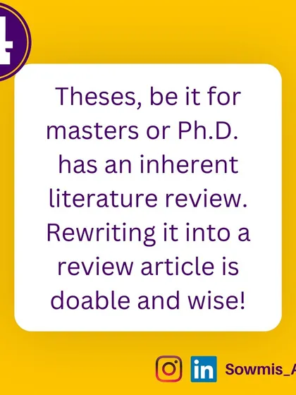 A great reason to write a review article is that the literature review from your Master's or PhD thesis is a perfect starting point. Rewriting that existing work into a standalone review article is a wise and efficient way to get another publication.