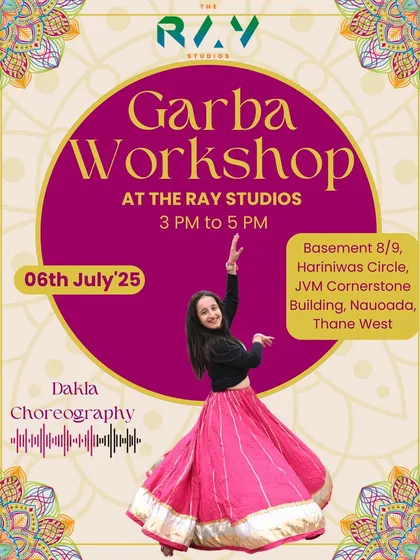 I regularly host Garba workshops, especially for trending routines like Dakla. This is a poster from one of my sessions in Thane, which are perfect for anyone wanting a quick 2-hour deep dive into a new choreography.