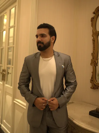 Unleashing the beatmaker within. A few shots in a classic grey suit before a gig at the iconic Taj Mahal Palace.