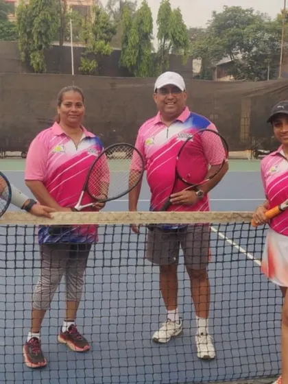 A team of Mixed Doubles players at the net, showcasing the partnerships formed on the court.