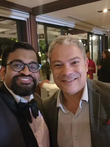 With a fellow international faculty member at IMCAS Asia.
