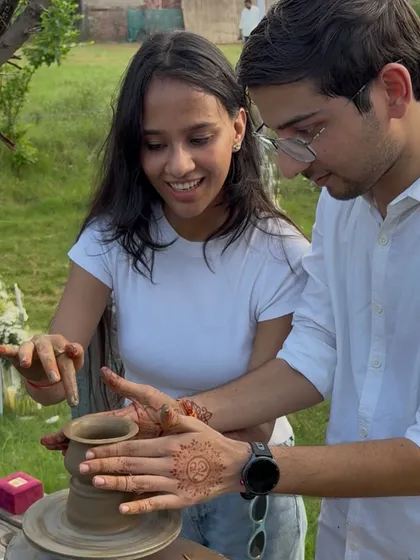 Adding a unique, interactive element to a proposal event with a pottery-making session for the couple. I love incorporating activities that create new memories while celebrating old ones.