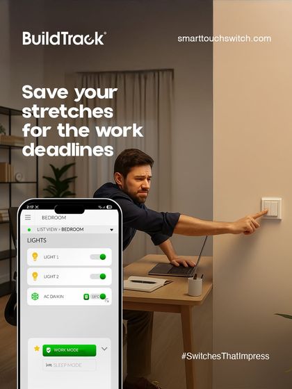 Save your stretches for work deadlines. In a modern home office, our app lets you control lights and AC without breaking your focus, keeping your environment comfortable and your productivity high.