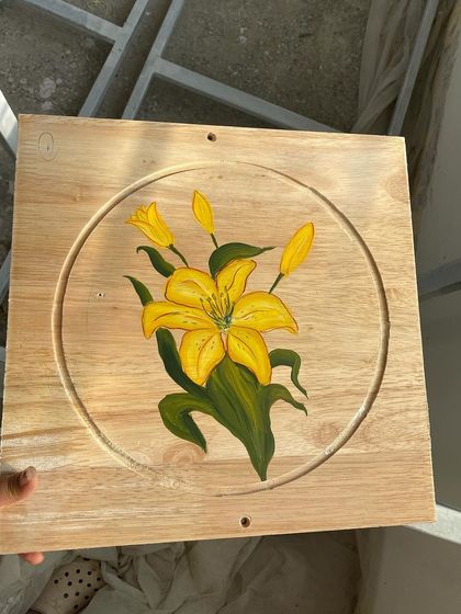 The yellow lily panel again, showcasing its bright and cheerful design.