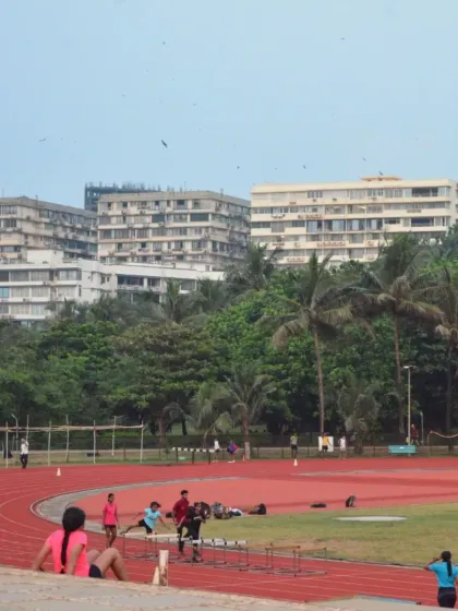 Young athletes practice with hurdles on the track, showcasing one of the many specialized training activities we host. The park provides an inspiring setting for athletes of all ages to hone their skills and pursue their passion for sports.