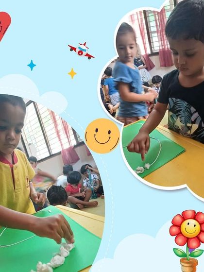 Dive into the world of letters with our fun phonics activity. This collage shows children using cotton to trace letters, a wonderful sensory experience that helps them learn sounds and shapes.