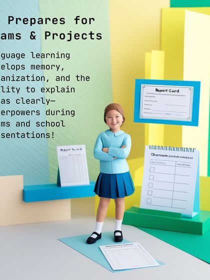 Language learning develops crucial skills like memory, organization, and the ability to explain ideas clearly. These are superpowers during exams and school presentations.