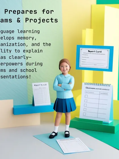Language learning develops crucial skills like memory, organization, and the ability to explain ideas clearly. These are superpowers during exams and school presentations.