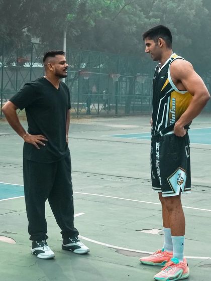 You have to go through good times and bad times to get where you're trying to go. Here I am talking with a player, mentoring him through the process.