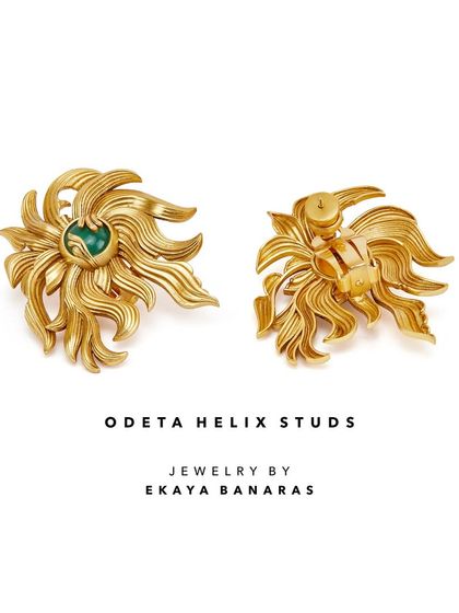 The Odeta Helix Studs are a beautiful example of wearable art. The swirling floral design adds a touch of nature-inspired elegance to your look, making them a unique choice for daily wear.