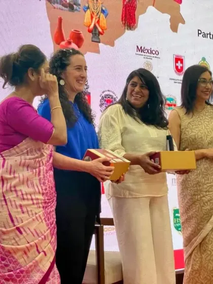Our founder, Seena Jacob, speaking at MahaCollab 2025 at the World Trade Centre. She shared the profound impact of stories on children who have experienced trauma, highlighting how they serve as a lifeline of comfort and hope.