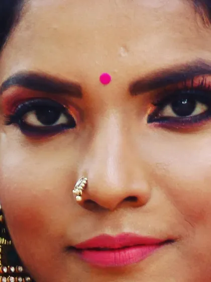 A close-up view of a bold, glamorous eye makeup look. We dive deep into eye makeup techniques in my course, covering everything from subtle definition for a natural look to dramatic smokey eyes for photoshoots and evening events.