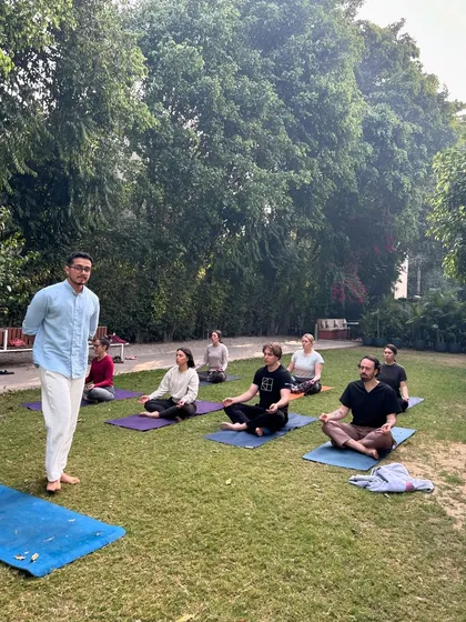 A candid shot from my workshop with international students. Leading this class was a powerful lesson in being present and letting the energy of the practice speak for itself.