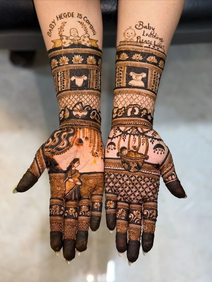 The complete design, with sweet messages and adorable motifs celebrating the new arrival.