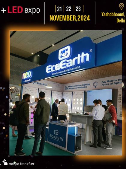 The EcoEarth booth draws in visitors with its focus on simple, automatic, and affordable smart lighting solutions.