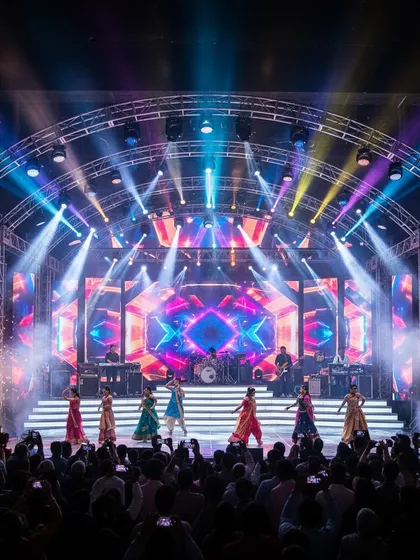 We bring the energy with high-impact Sangeet stages complete with professional trussing, dynamic LED screens, and concert-level lighting. This setup is perfect for accommodating live bands and dance performances, ensuring your Sangeet night is an electrifying celebration.