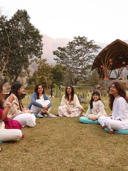 The heart of my workshops is the sangha, our community. Here are some precious moments of connection and shared joy from our last retreat in Rishikesh. It is in these circles that we find support, share our stories, and grow together.