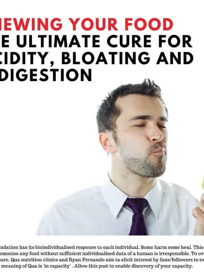 This is one of my most important tips, and it costs nothing! Chewing your food properly is the ultimate cure for acidity and indigestion. It's a simple, mindful habit that I teach all my clients for better nutrient absorption. Trust me, it works!