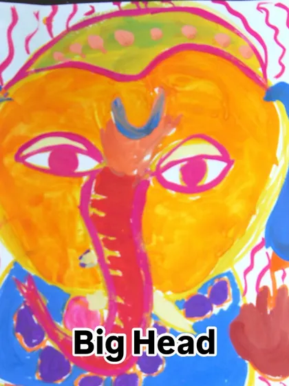 A student's interpretation of Ganesha's "Big Head," symbolizing wisdom and the importance of thinking big.