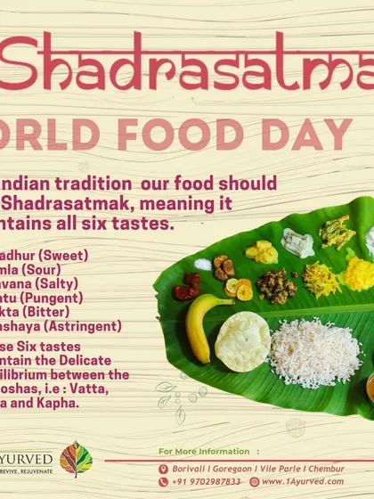 We believe food is medicine. A truly balanced meal, what we call 'Shadrasatmak', contains all six tastes: sweet, sour, salty, pungent, bitter, and astringent. This approach to diet is fundamental for maintaining the equilibrium of Vata, Pitta, and Kapha, which is the key to a healthy gut.