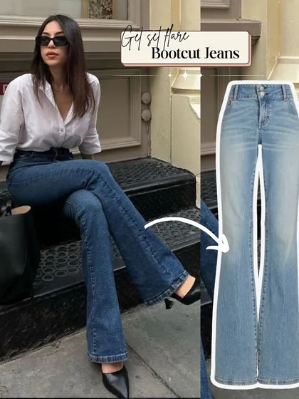 The bootcut jean is making a comeback. This flattering silhouette elongates the legs and adds a touch of 70s-inspired flair to any outfit.