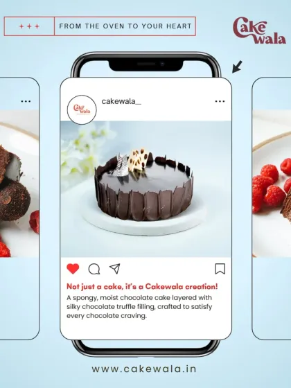 This is more than just a cake; it's a Cakewala creation. We pour our hearts into every bake, like this spongy, moist chocolate cake layered with silky chocolate truffle filling.