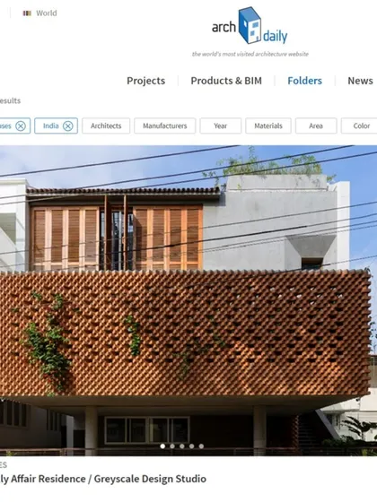 Our 'Brickly Affair' residence, as featured on ArchDaily. This project explores the versatility of brick, creating a permeable, textured screen that defines the building's character while interacting with light and shadow.