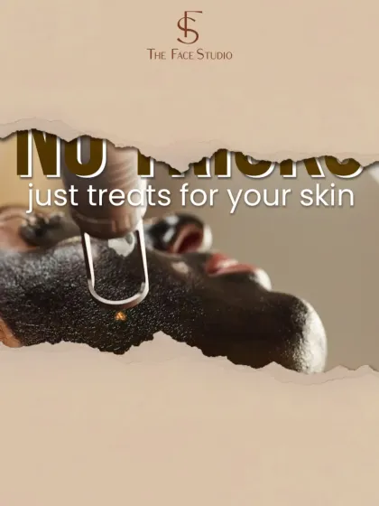 Another variation of my "no tricks, just treats" message, emphasizing my commitment to providing genuine, effective skincare solutions like the Carbon Peel.