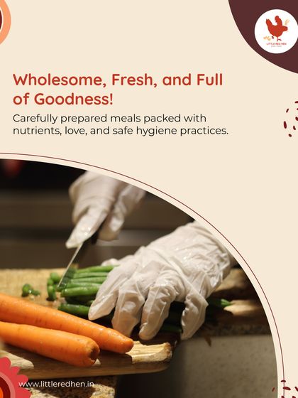 Wholesome, fresh, and full of goodness. We carefully prepare all meals with love and safe hygiene practices, using fresh ingredients like these carrots and beans to pack every dish with nutrients.