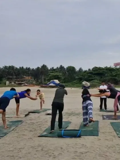 There is a special energy when we practice together on the beach. This is a shot from one of my group sunset sessions, where students are finding their balance in Virabhadrasana III. My group classes are designed for all levels, creating a supportive community where everyone can grow.