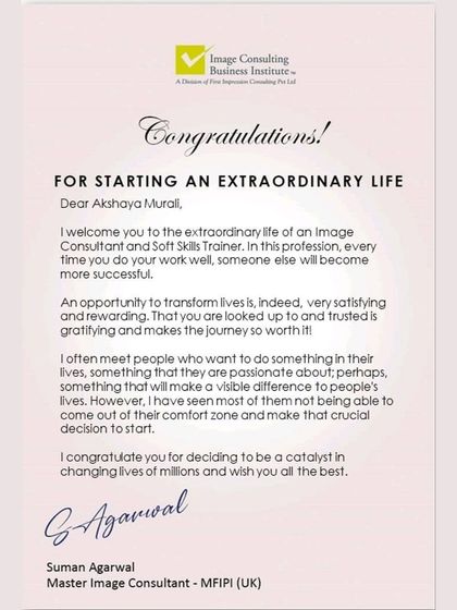 Akshaya Murali - Personal Styling & Image Consulting My Journey & Philosophy photo 4