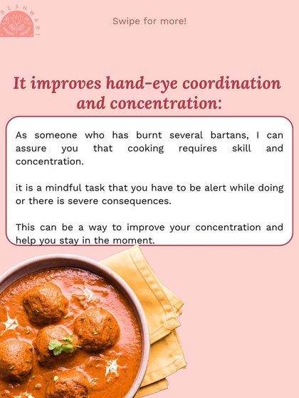 An infographic series on why learning to cook is a life skill everyone should have. It helps you understand what goes into your food, builds gratitude, improves concentration, and can be a great stress buster.