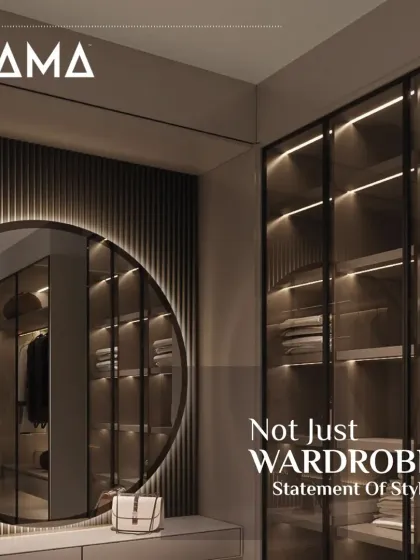 This is more than a wardrobe; it's a statement of style powered by M-Core. This graphic highlights how our moisture-resistant and bacteria-proof materials are essential for the modern home, delivering both beauty and performance.