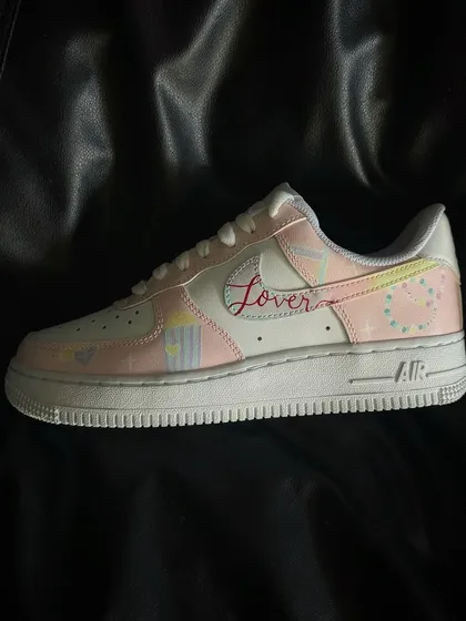 A side profile of the "Lover" custom sneaker, perfect for any Swiftie.