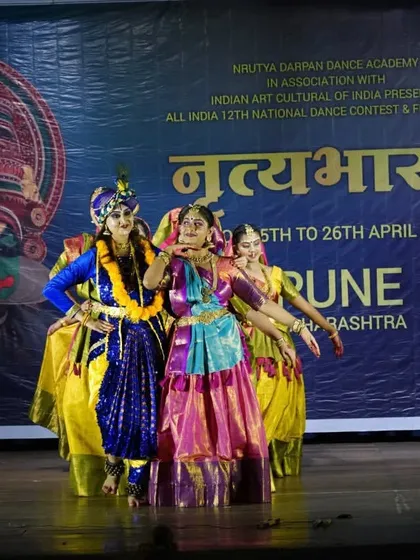 A close up of the expressive storytelling in "Prema Vinod." The dancers' interactions and emotions are key to making the performance engaging and memorable.
