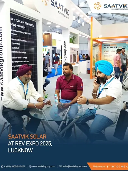 Scenes from the REV Expo 2025 in Lucknow, showcasing our high-efficiency modules and our engagement with developers and partners to accelerate the clean energy transition.