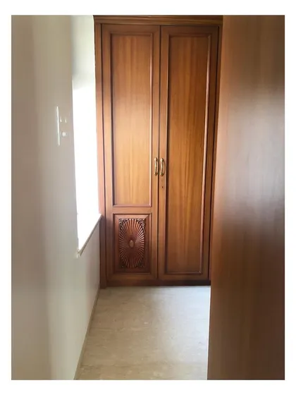 A little sneak peek of a project in progress. I can't wait to reveal the final look of this space, featuring this beautifully crafted wooden wardrobe.