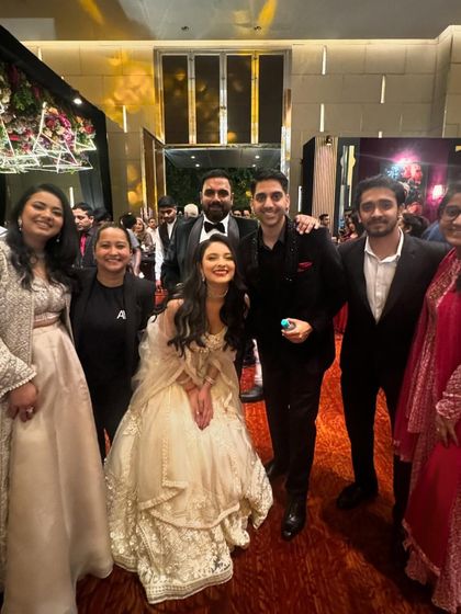 The whole crew. Me and my team with the happy couple and their friends. We truly become a part of the celebration.