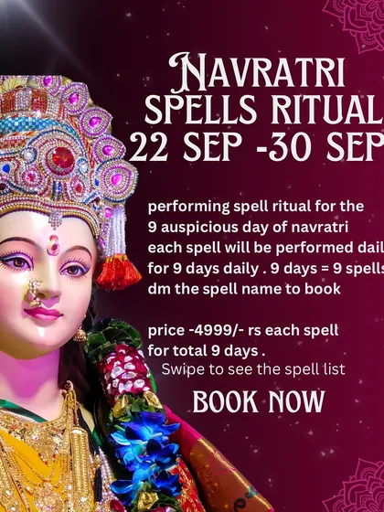 During the nine auspicious days of Navratri, the universe is buzzing with divine energy. I offer a special 9-day spell package, performing a unique ritual each day to supercharge your manifestations for love, money, or success.