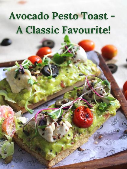 Our Avocado Pesto Toast, the Justbe way. Fresh basil gives it the perfect punch, while creamy avocado provides healthy fats, making every bite unforgettable.