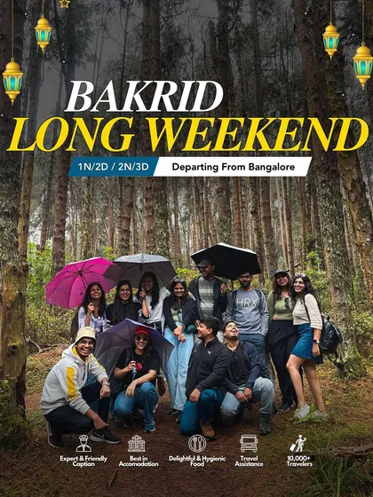 The Bakrid long weekend is coming up! We're departing from Bangalore to Coorg, Kodaikanal, Hampi, and more. Join us for a festive and fun-filled getaway.