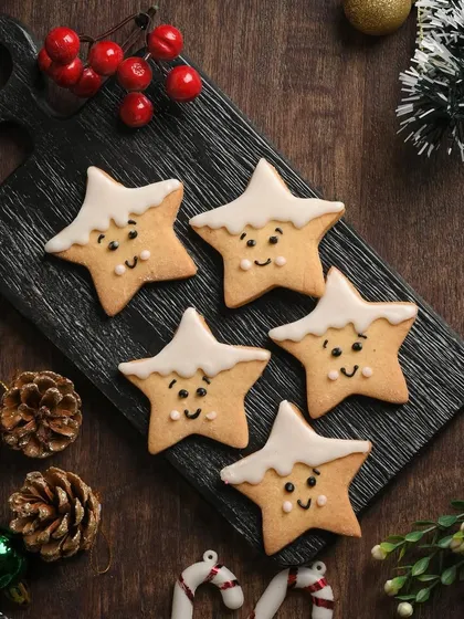 These adorable star-shaped sugar cookies are a simple, happy treat for the holiday season. They are perfect for sharing with family and friends.