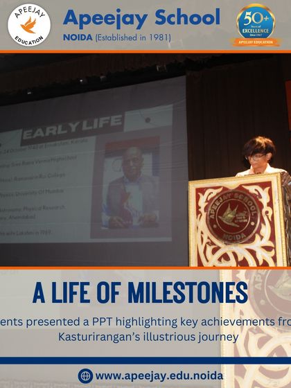 Students presented a PPT highlighting the key achievements from Dr. K. Kasturirangan's illustrious journey. This presentation helped our students understand the magnitude of his contributions to India.