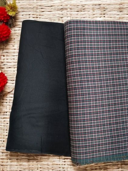 This multi-color plaid woolen fabric offers a more vibrant option for your custom winter designs.