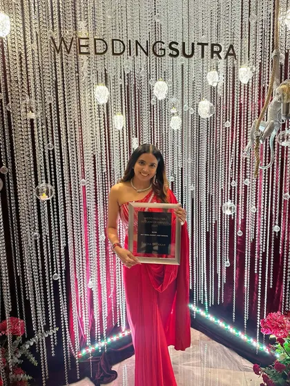 I am so grateful to be recognized by WeddingSutra. This award is a reminder of every bride who trusted me on her most important day and my commitment to creating magic.